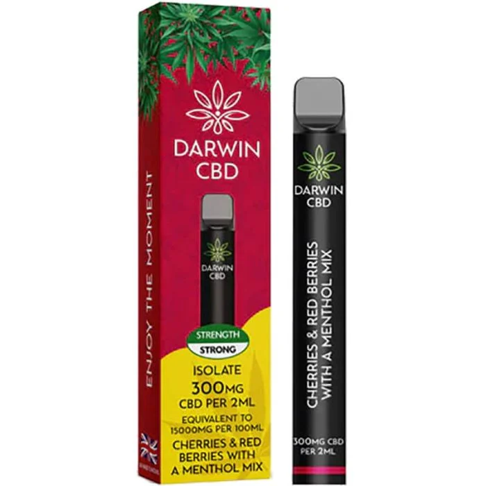 Darwin CBD cherry berry menthol 300mg CBD disposable vape 2ml